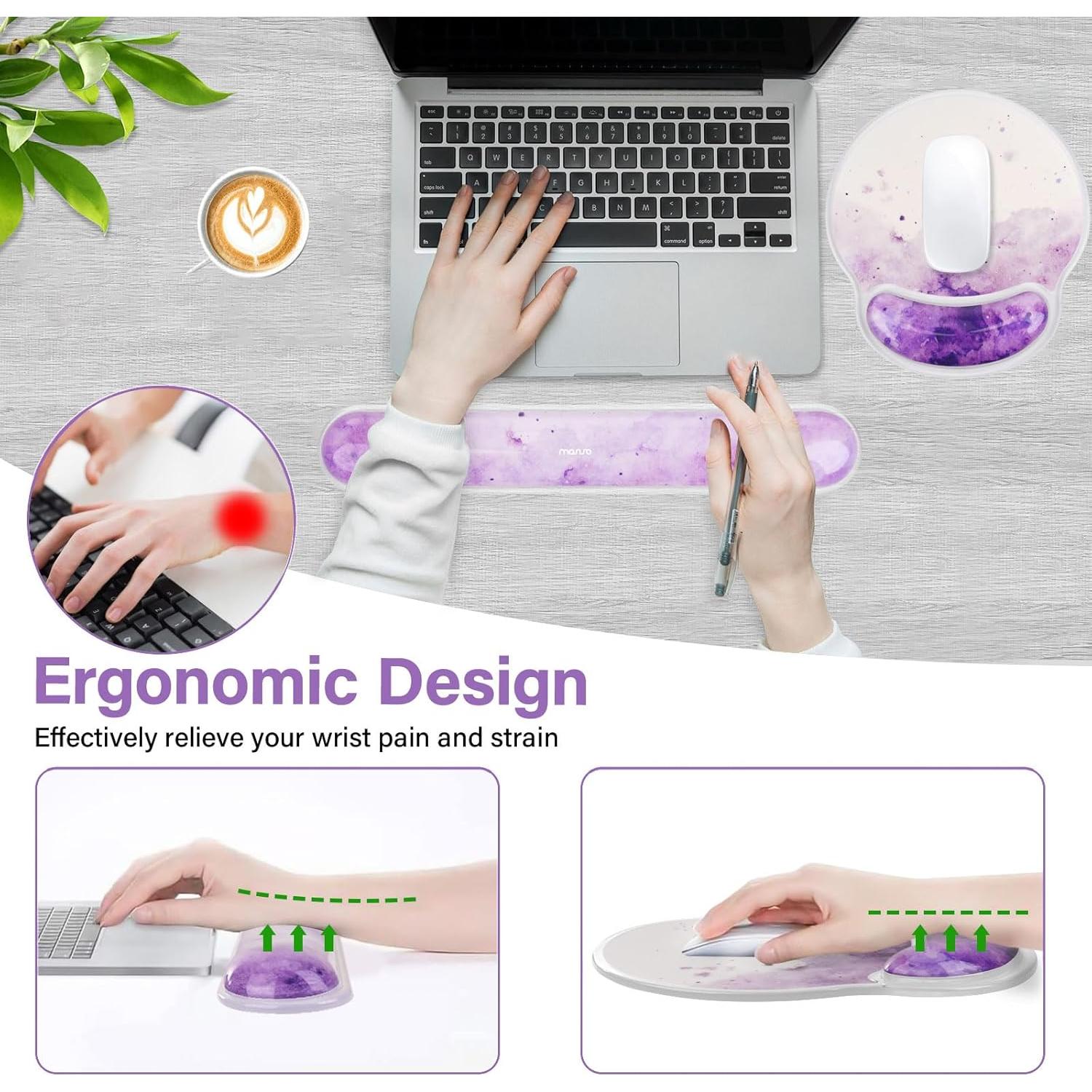 Soporte de Reposamuñecas de Gel MOSISO Morado Ergonómico