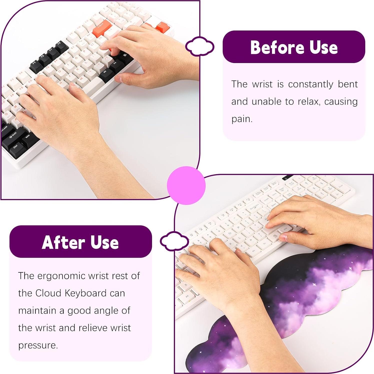 Reposamuñecas Nube VAIPI 43.18 cm Espuma de Memoria Antideslizante