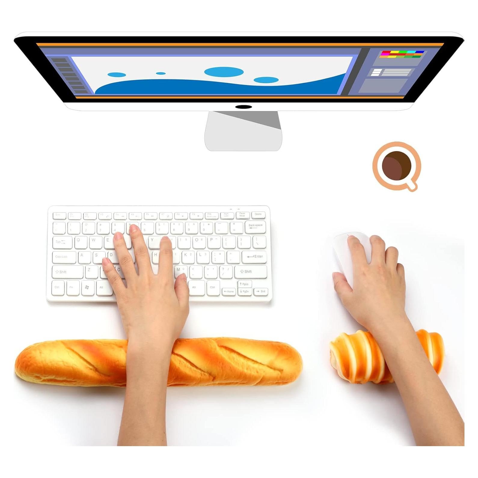 Almohadillas para Muñeca Flutesan 2 Piezas Ergonómicas Pan