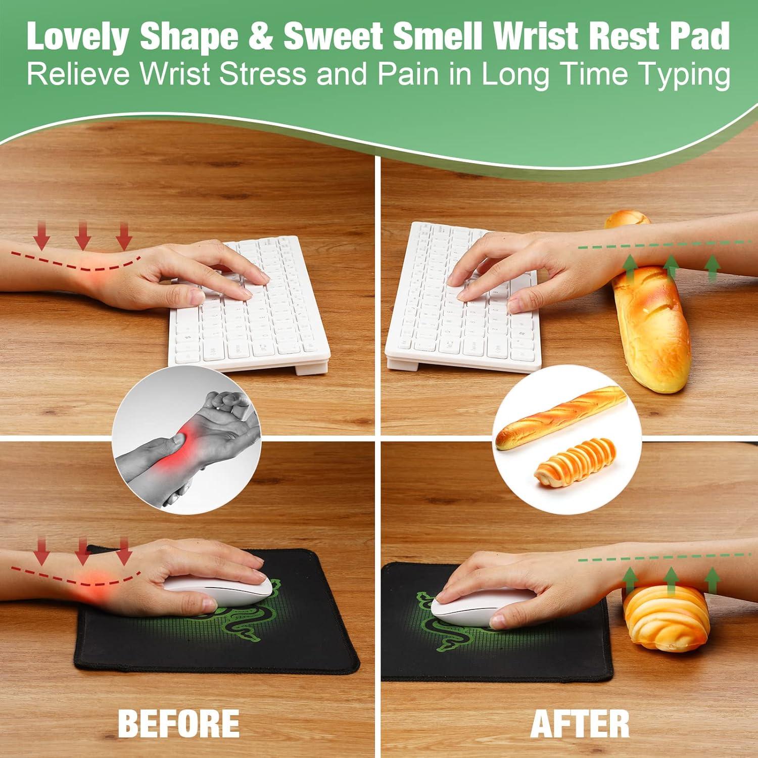 Almohadillas para Muñeca Flutesan 2 Piezas Ergonómicas Pan