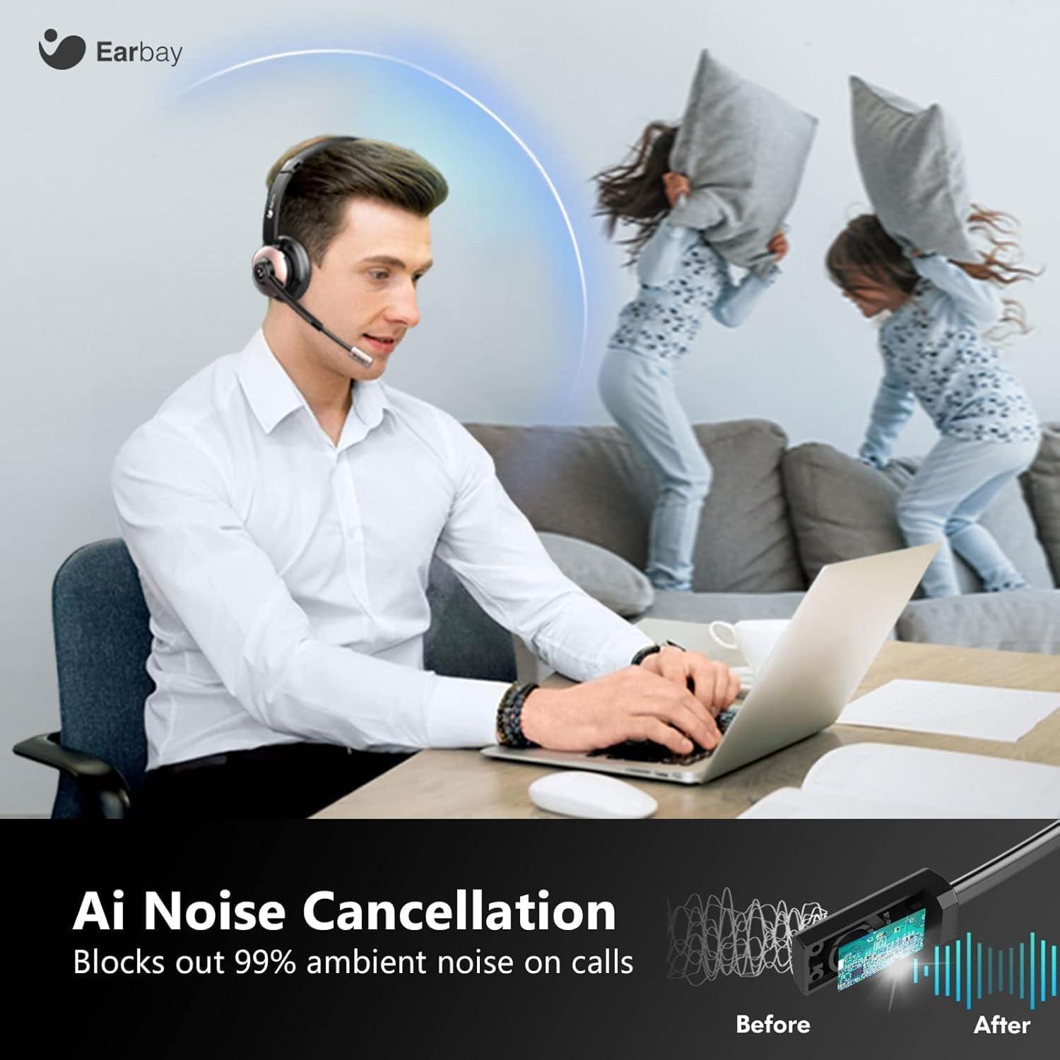 Auricular Inalámbrico Earbay BT786CD con Micrófono y Cancelación de Ruido