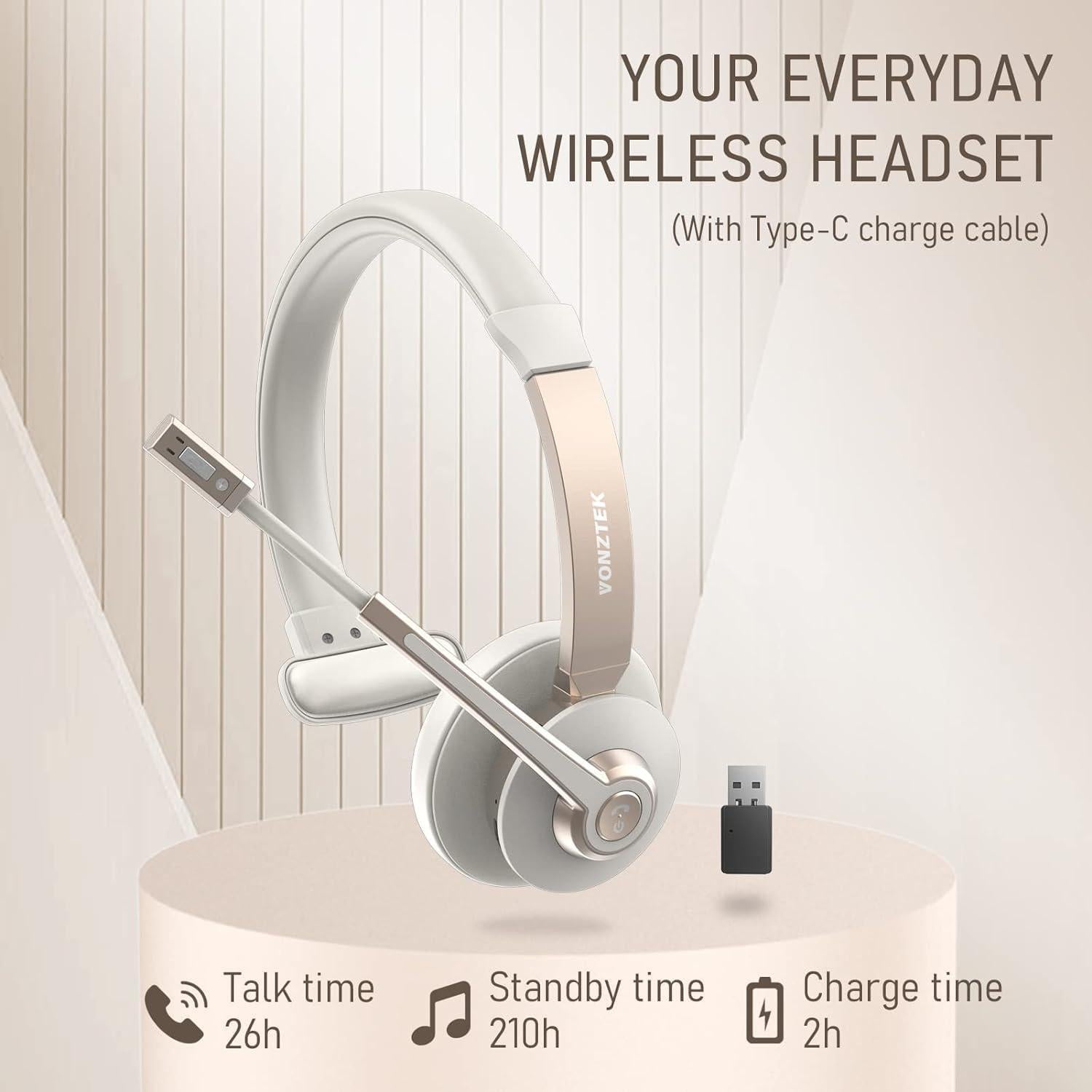 Auricular Inalámbrico Vonztek BT783 con Micrófono y Cancelación de Ruido