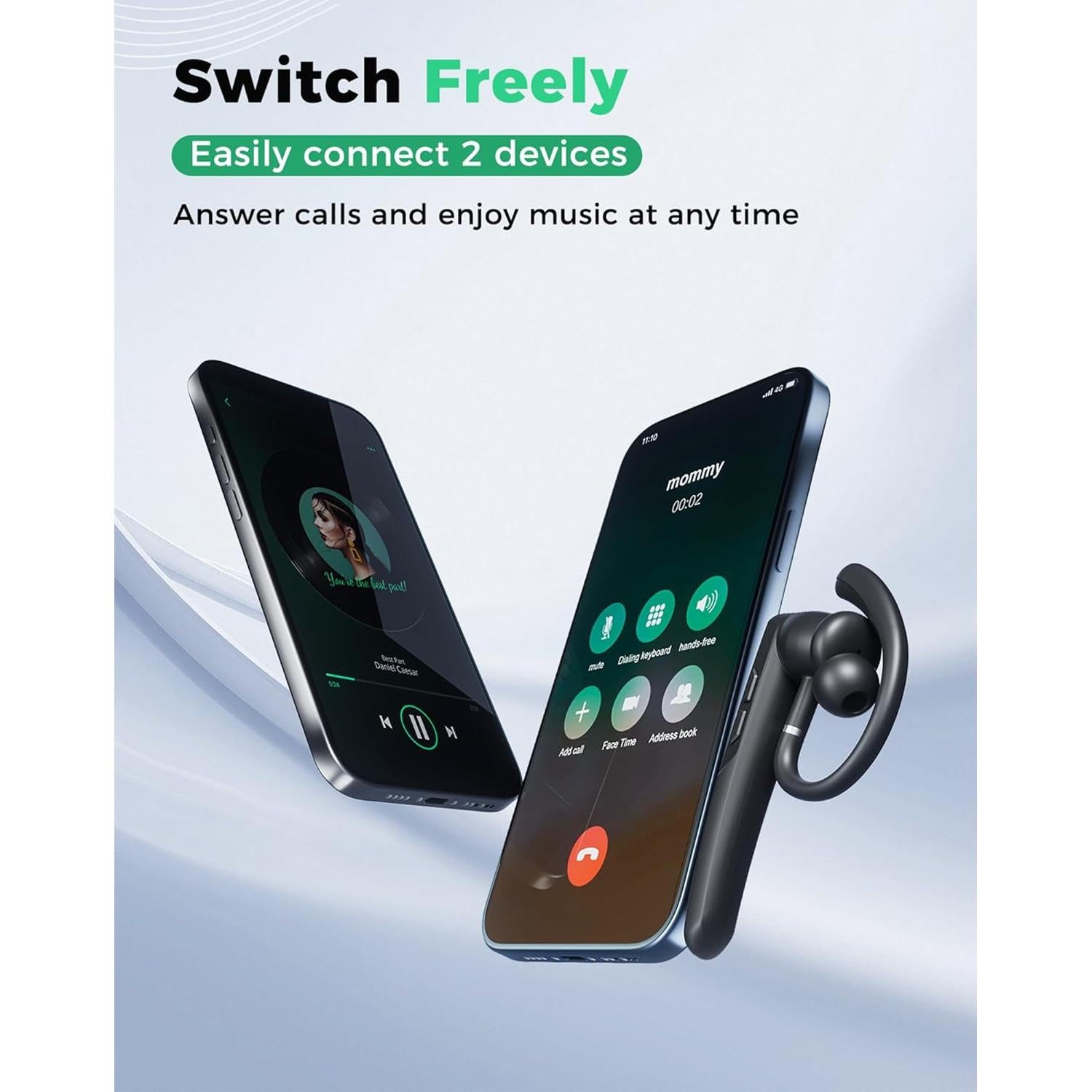 Auricular Bluetooth Eigsupia N18 Inalámbrico con Estuche Carga