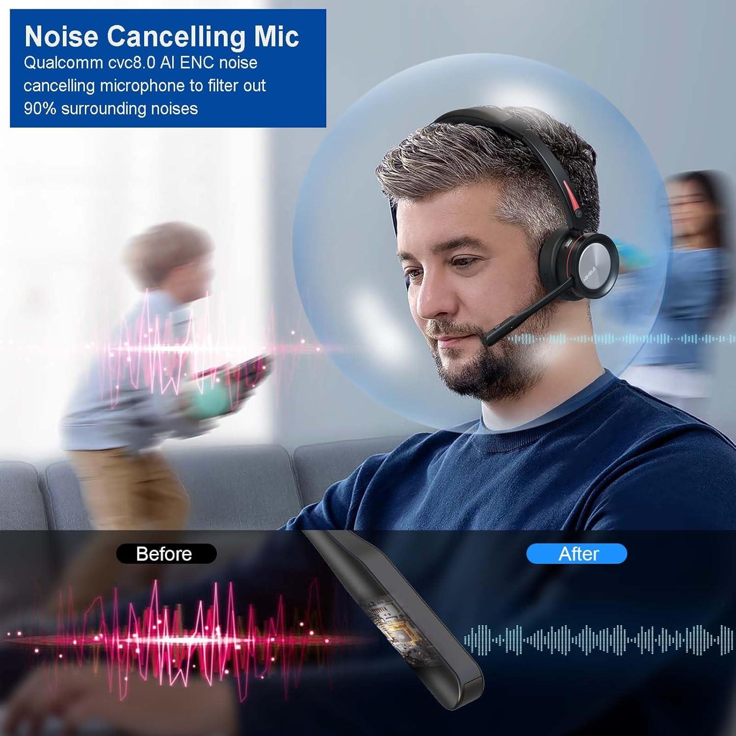 Auricular Bluetooth KEMEILE KML01DBT con Micrófono y Cancelación de Ruido