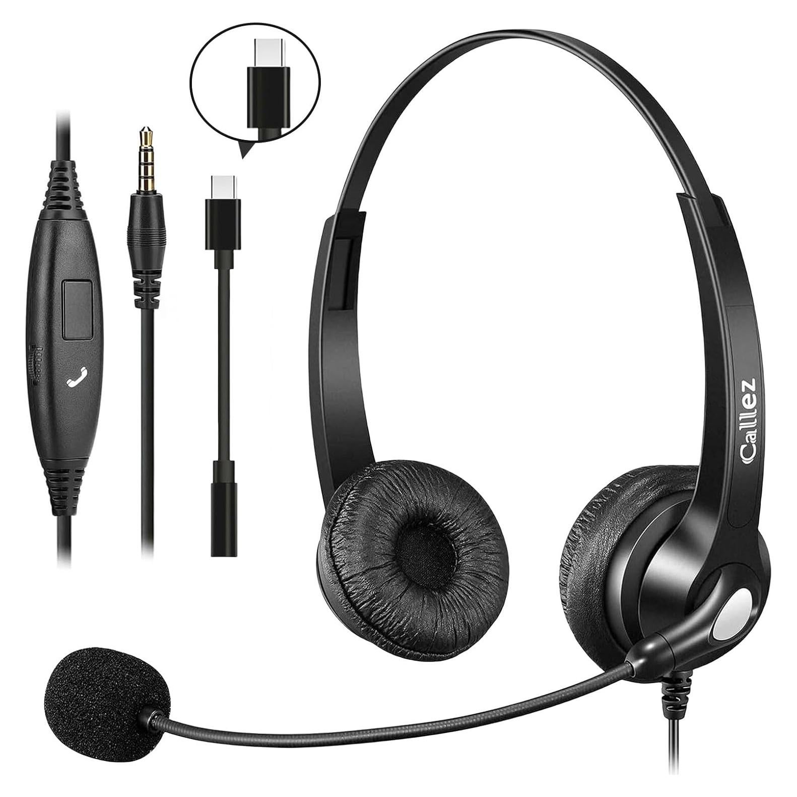 Auricular Callez C502EC1 con Cable 3.5mm/USB-C y Micrófono