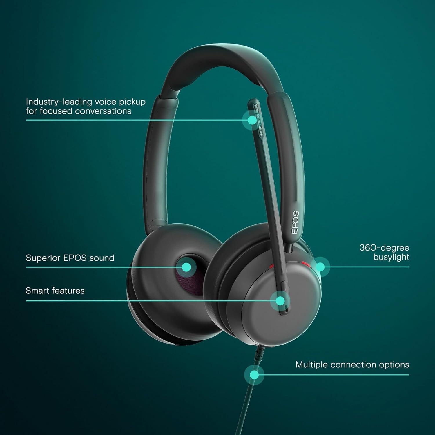 Auricular EPOS IMPACT 860 ANC USB-C Doble Cara con Cancelación de Ruido
