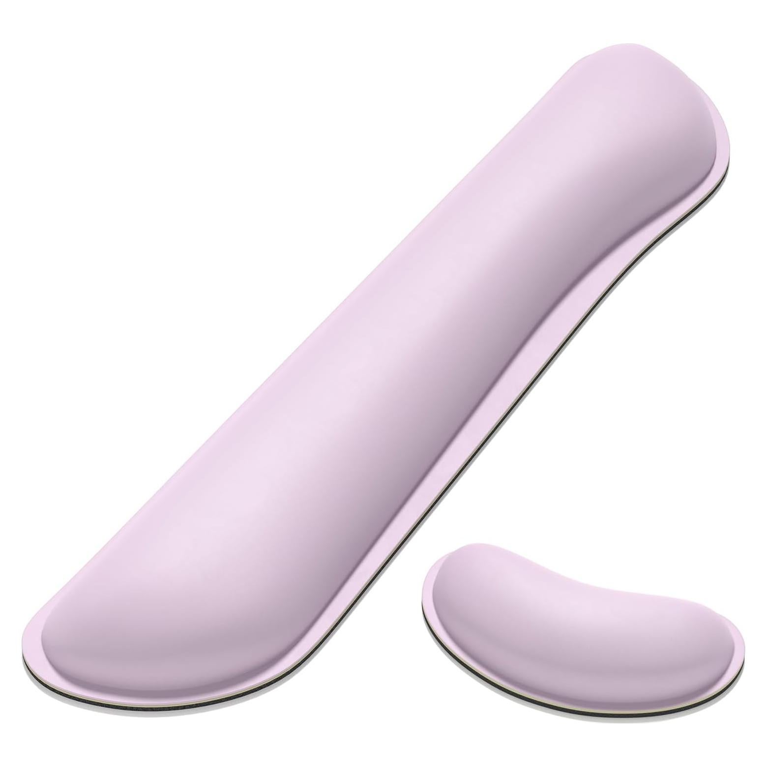 Juego de reposamuñecas Dapesuom PU ergonómico rosa 2 en 1