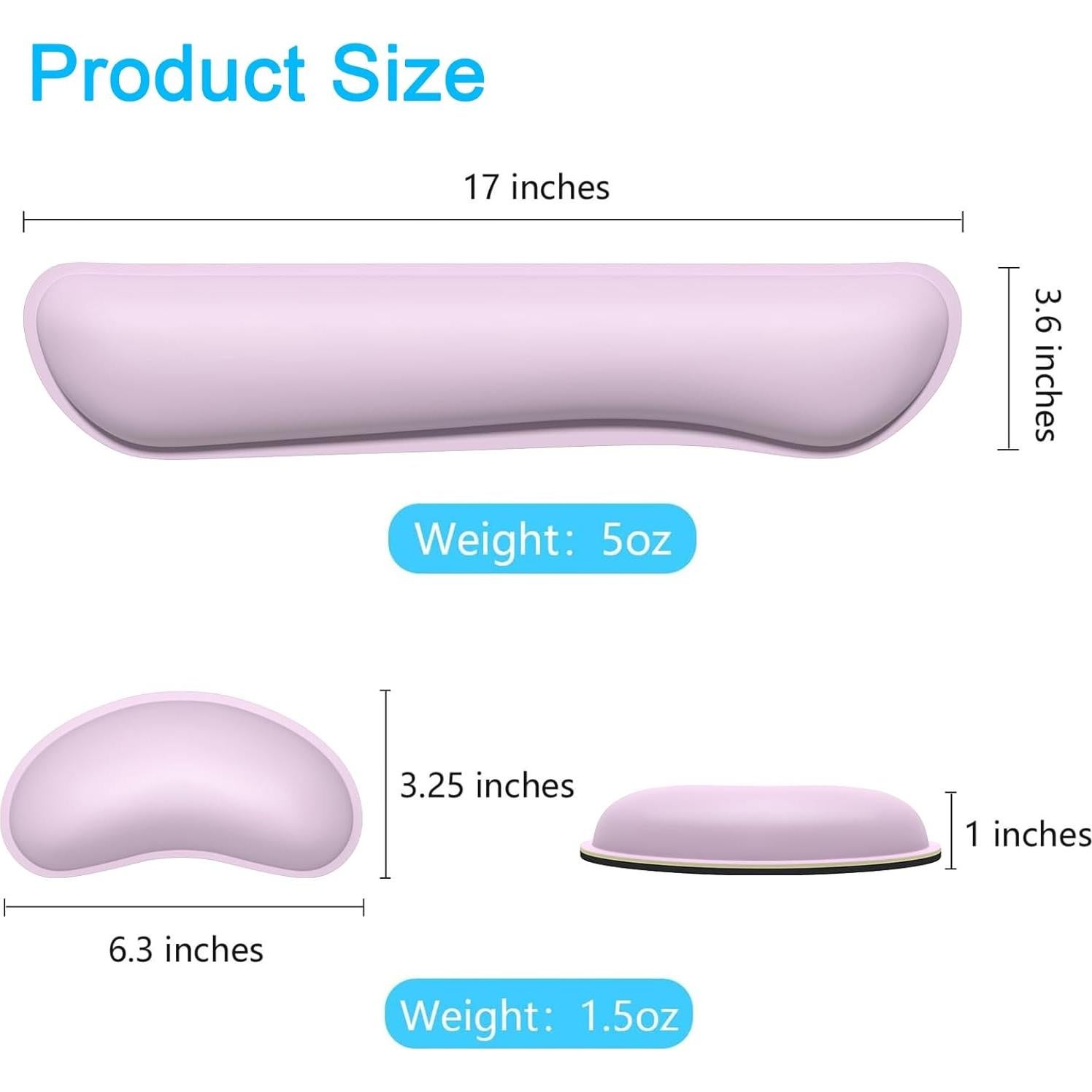 Juego de reposamuñecas Dapesuom PU ergonómico rosa 2 en 1