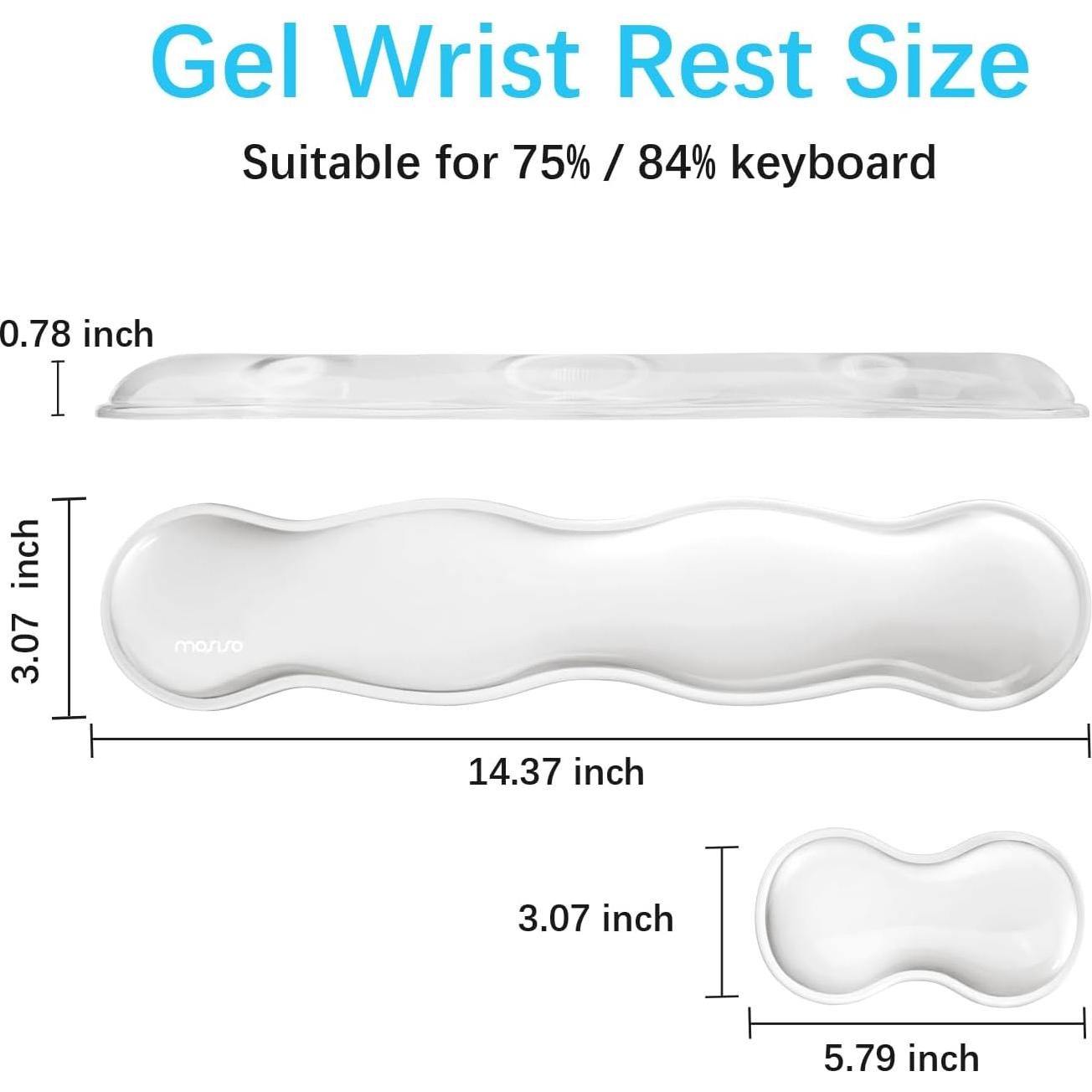 Reposamuñecas de Gel Ergonómico Mosiso para Teclado y Ratón