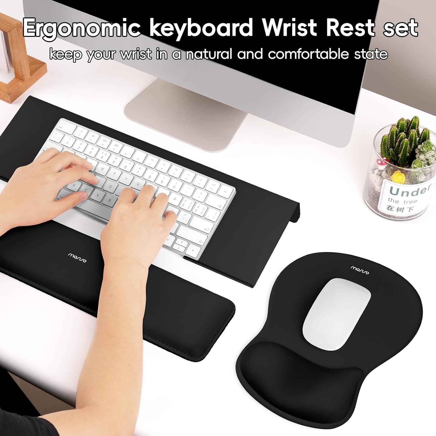 Soporte para Teclado y Reposamuñecas MOSISO Negro Ergonómico