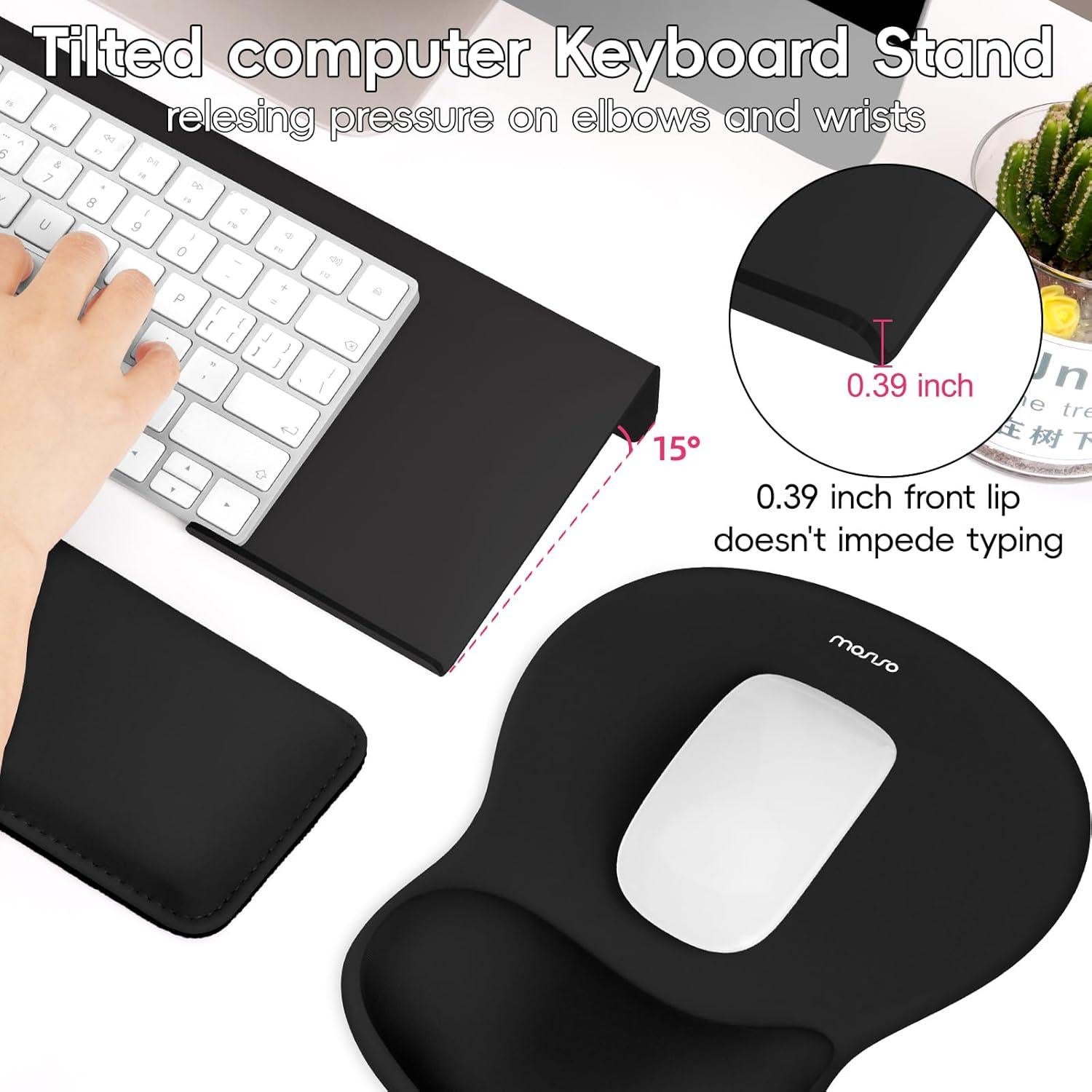 Soporte para Teclado y Reposamuñecas MOSISO Negro Ergonómico