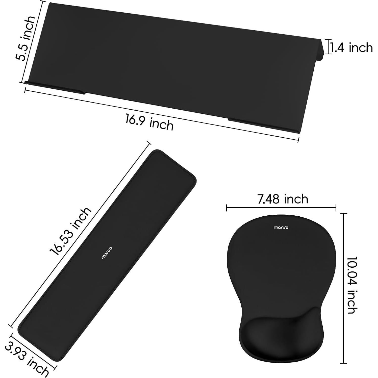 Soporte para Teclado y Reposamuñecas MOSISO Negro Ergonómico