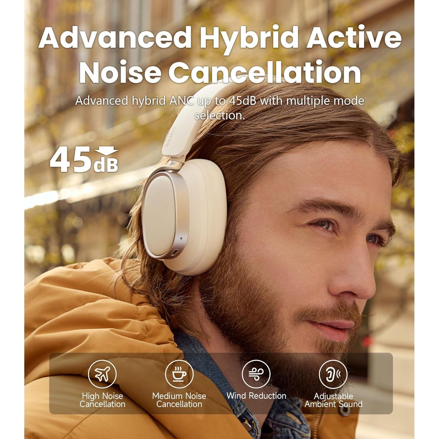 Auriculares Edifier ES850NB Bluetooth Over Ear 92H ANC Marfil