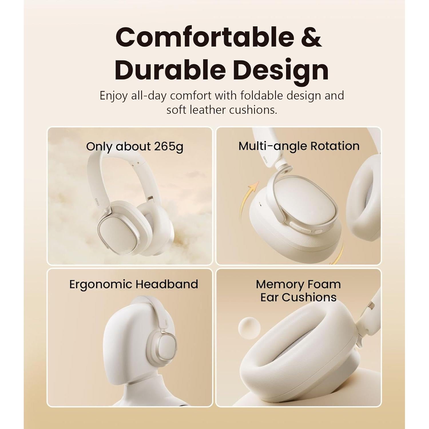 Auriculares Edifier ES850NB Bluetooth Over Ear 92H ANC Marfil