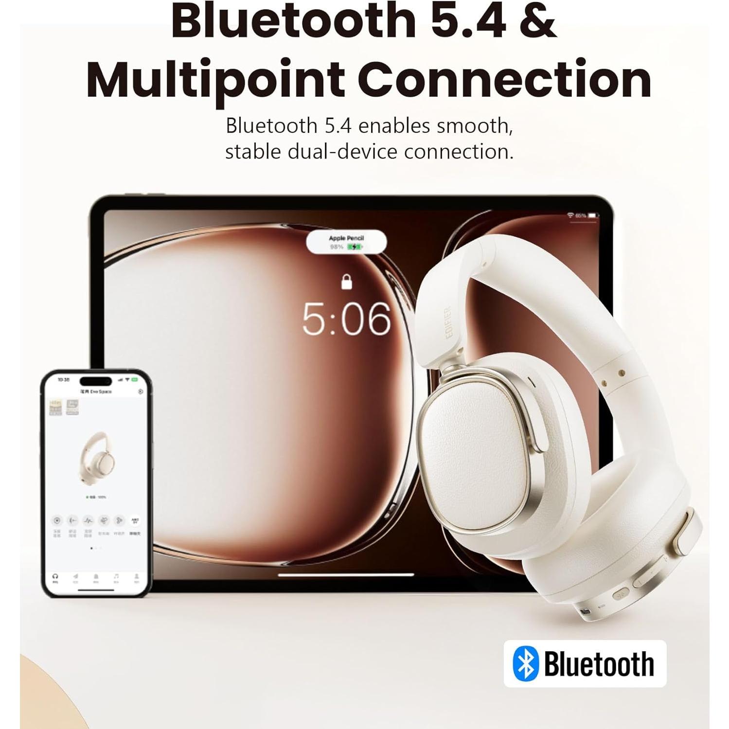 Auriculares Edifier ES850NB Bluetooth Over Ear 92H ANC Marfil