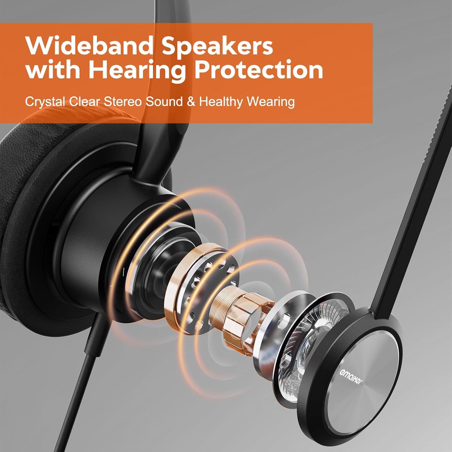 Auricular de Teléfono de Oficina Emaiker EMK810 con Micrófono