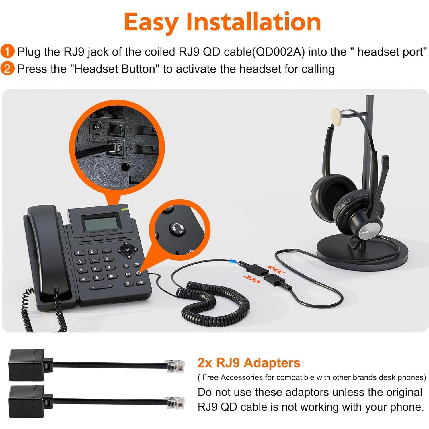 Auricular de Teléfono de Oficina Emaiker EMK810 con Micrófono