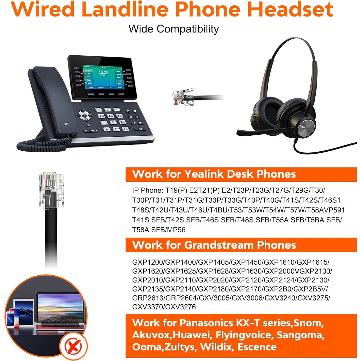 Auricular de Teléfono de Oficina Emaiker EMK810 con Micrófono