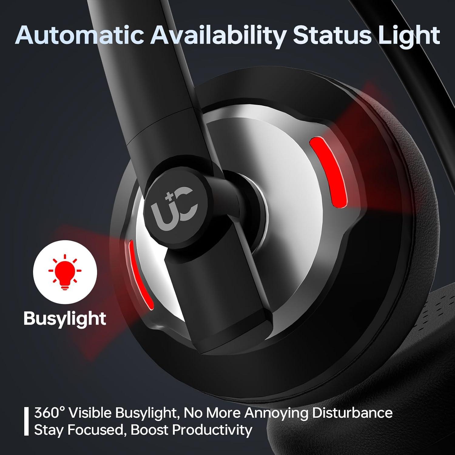 Auricular con cable Blucalm UCH30 USB con micrófono y cancelación de ruido