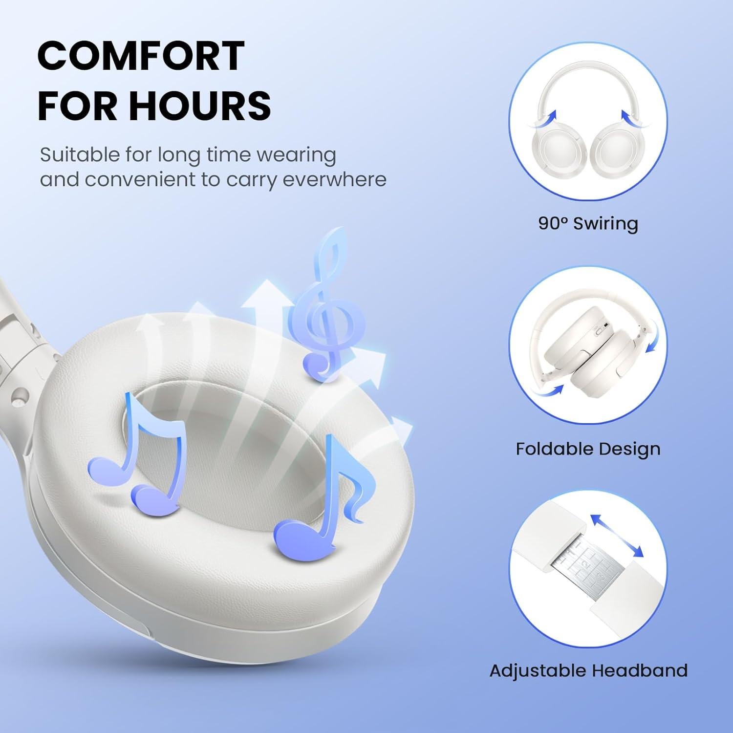 Auriculares Inalámbricos FocoMyLord L50 ANC, 80H, Bluetooth 5.4