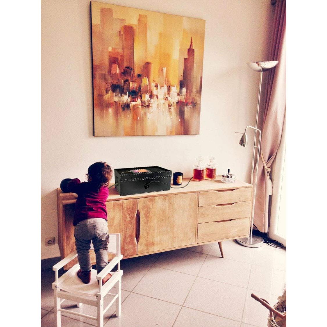 Caja Organizadora de Cables NEET Grande 38.1x15.2 cm Cuero Negro