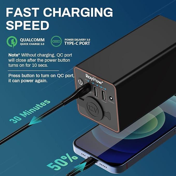 Cargador Portátil RoyPow 30W PD 86.58Wh para Laptop y Móvil