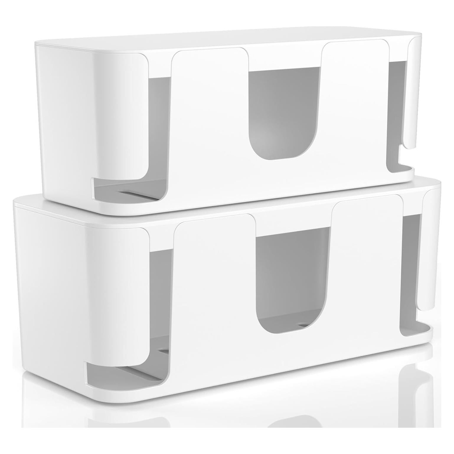 Caja Organizadora de Cables Delamu 2 Pack Blanca - Tamaños M y S
