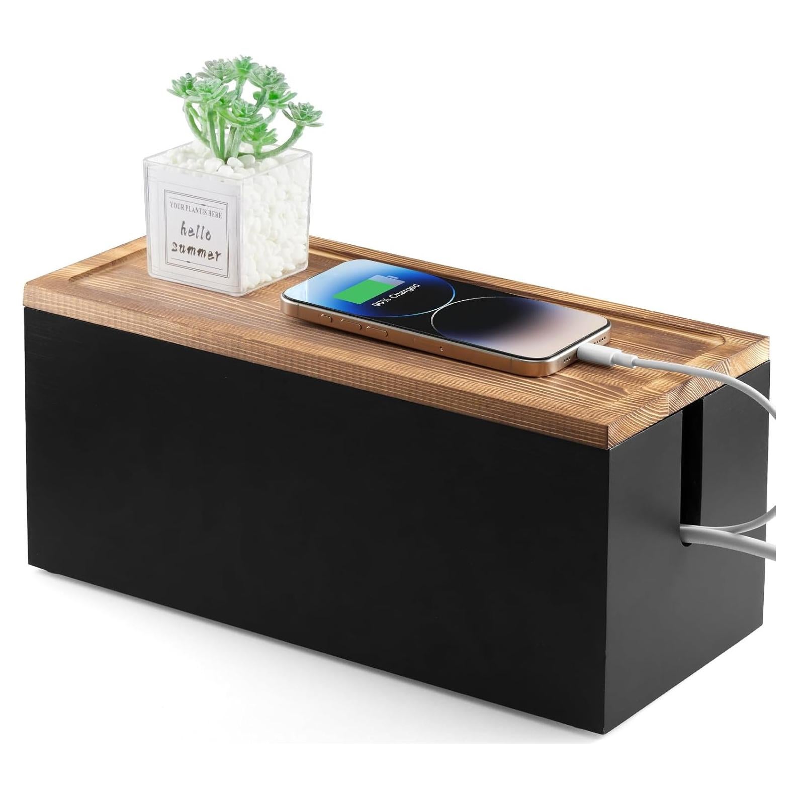 Caja Organizadora de Cables de Madera CMLKLZD 31x12.7x12.8cm