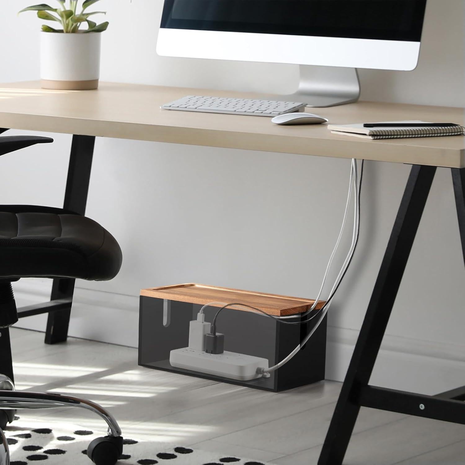 Caja Organizadora de Cables de Madera CMLKLZD 31x12.7x12.8cm