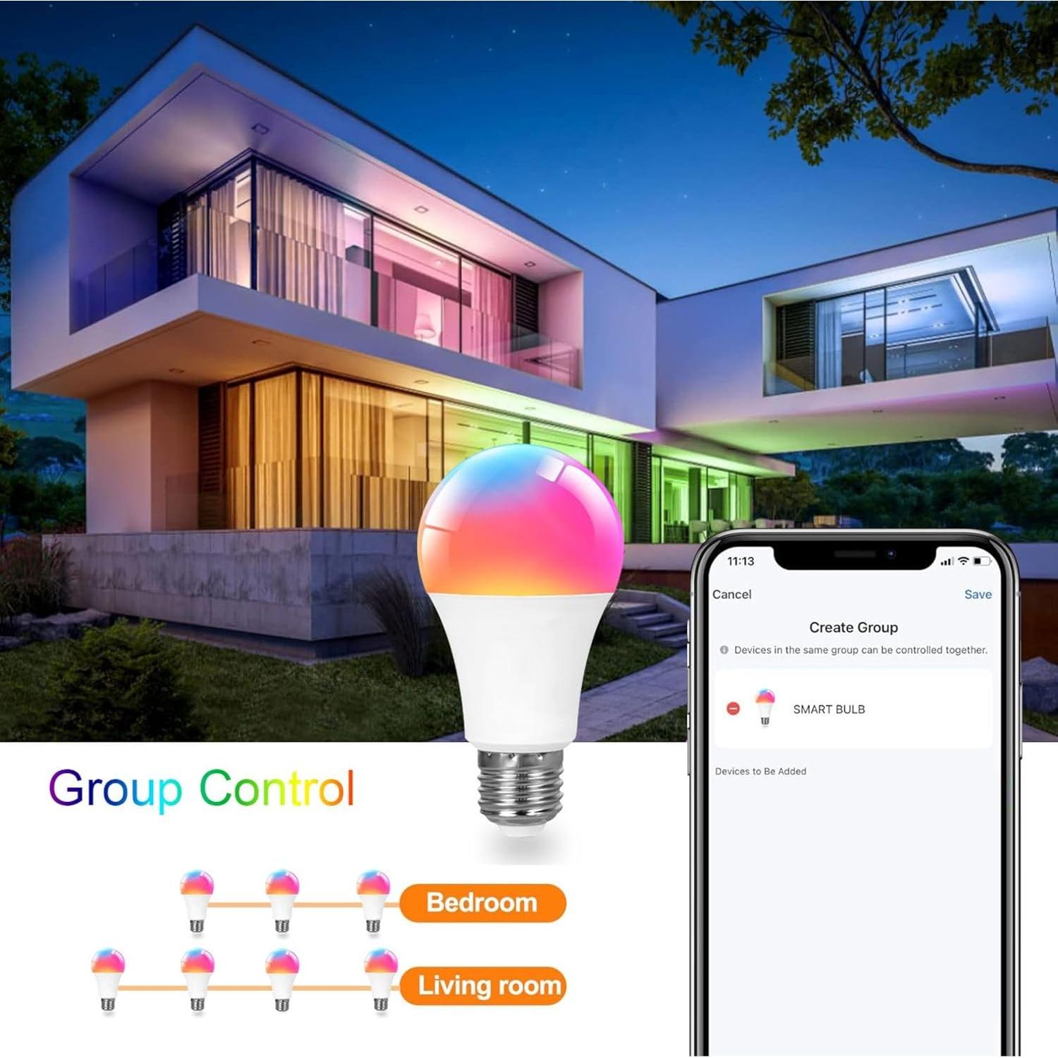 Bombilla LED inteligente Sanofuturion A19 9W RGB+CCT 900 lm