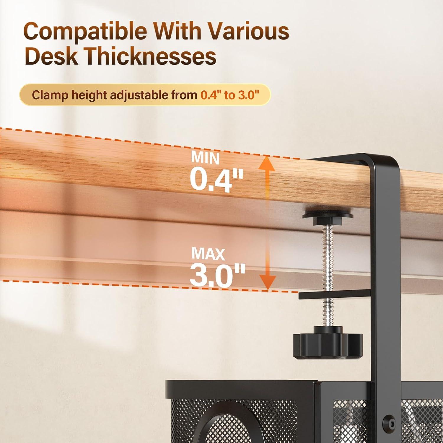 Caja de Gestión de Cables Cinati 40.64 cm para Escritorio Negro