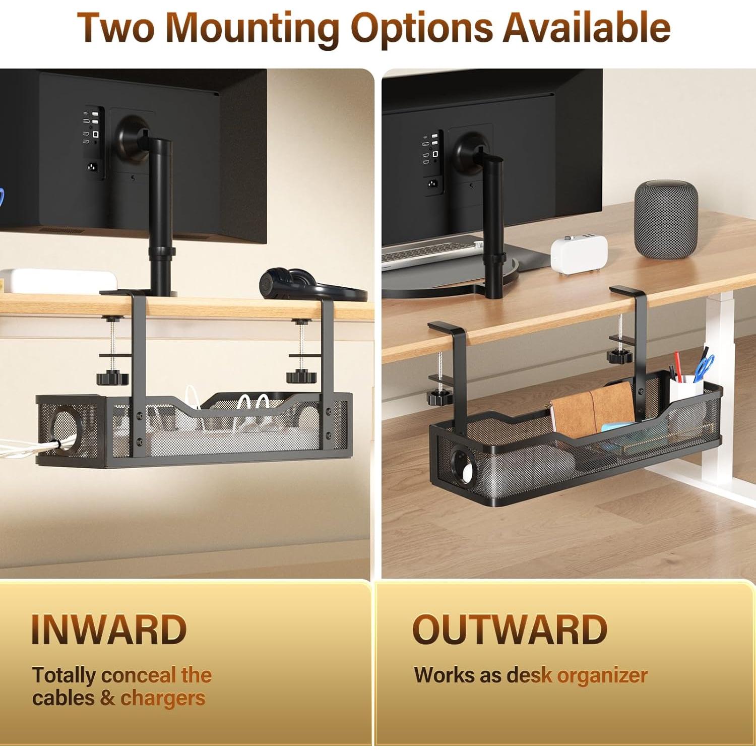 Caja de Gestión de Cables Cinati 40.64 cm para Escritorio Negro