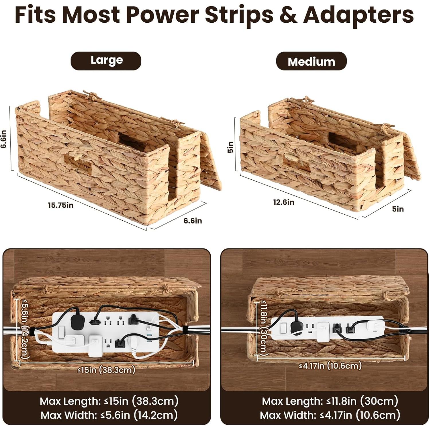 Organizador de Cables AccEncyc - 2 Cajas Tejidas a Mano