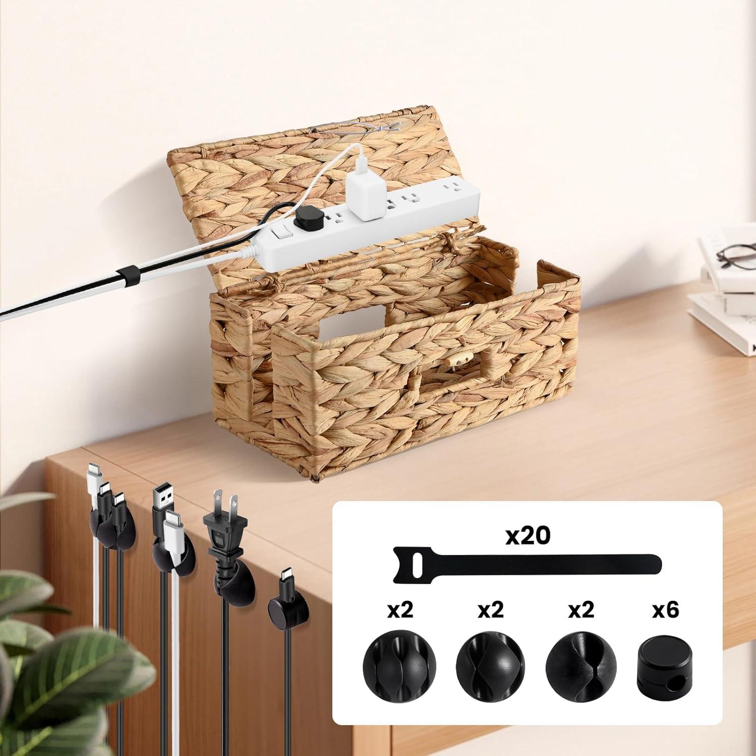 Organizador de Cables AccEncyc - 2 Cajas Tejidas a Mano