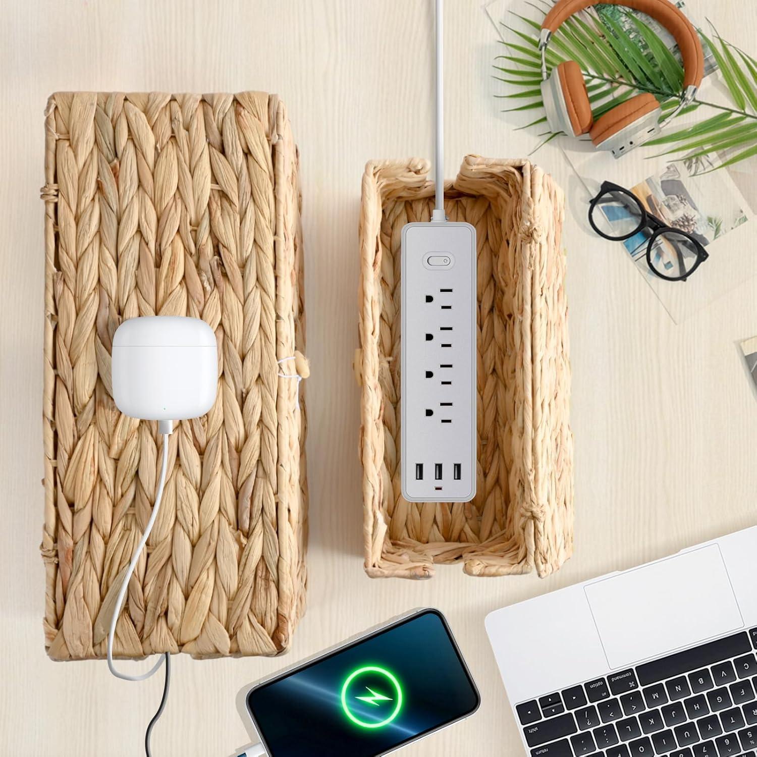 Organizador de Cables AccEncyc - 2 Cajas Tejidas a Mano