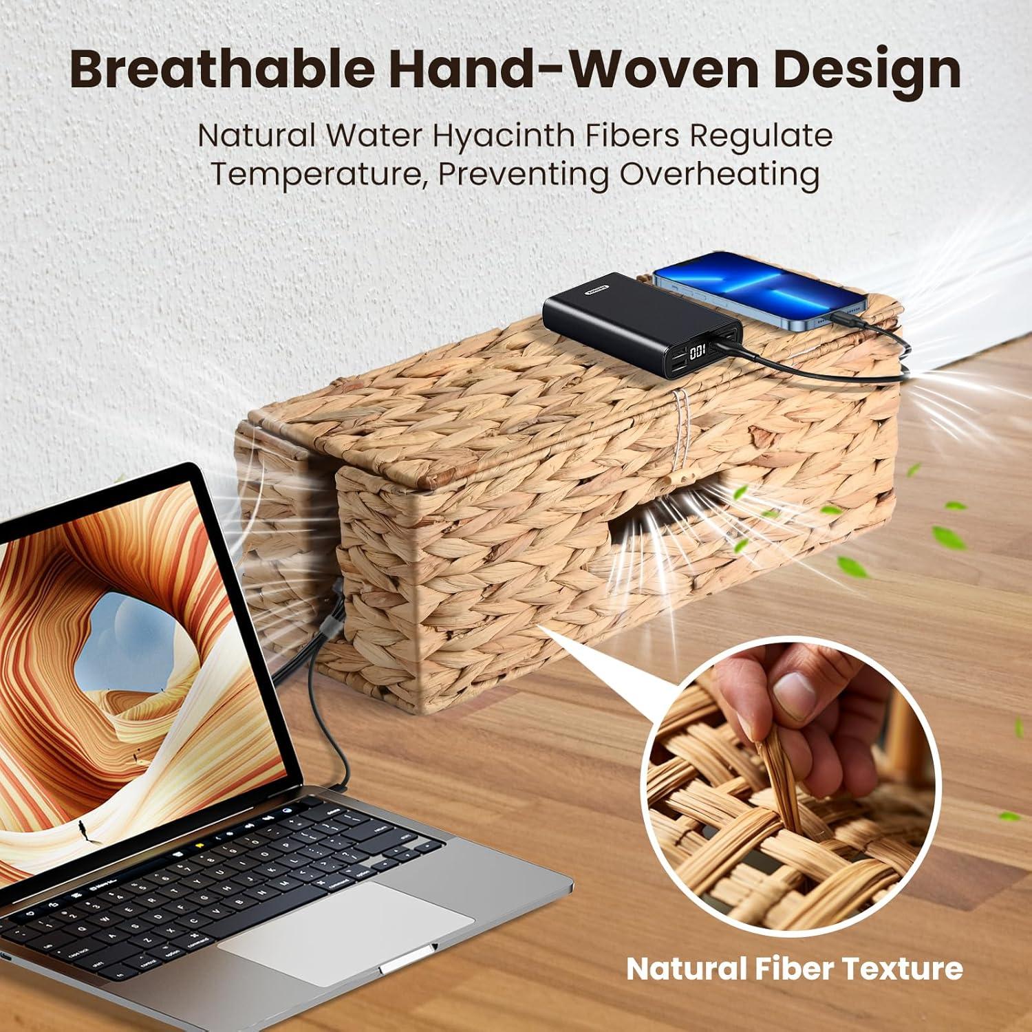 Organizador de Cables AccEncyc - 2 Cajas Tejidas a Mano