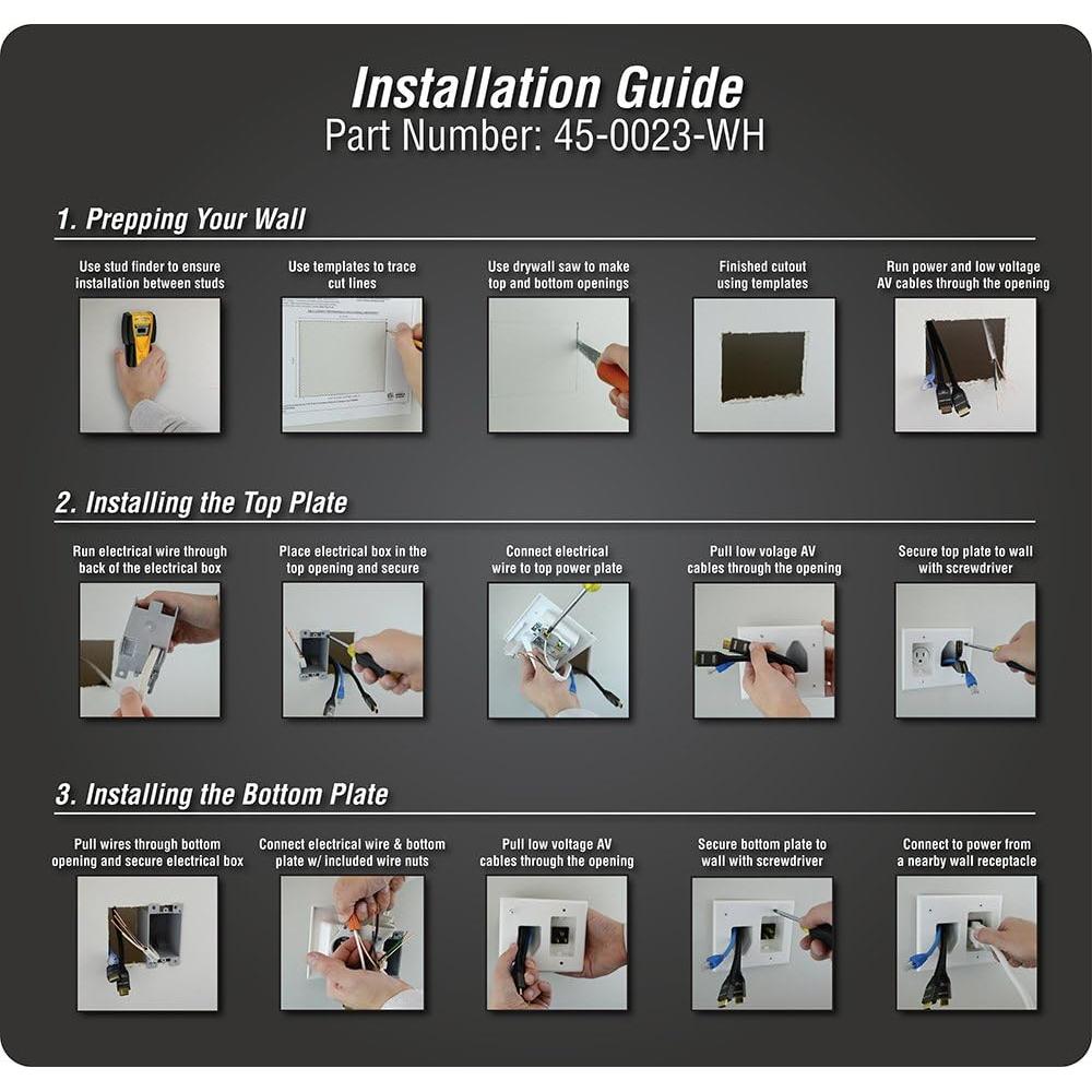 Kit de Pro-Poder Empotrado DATA COMM 45-0023-WH 15A Blanco