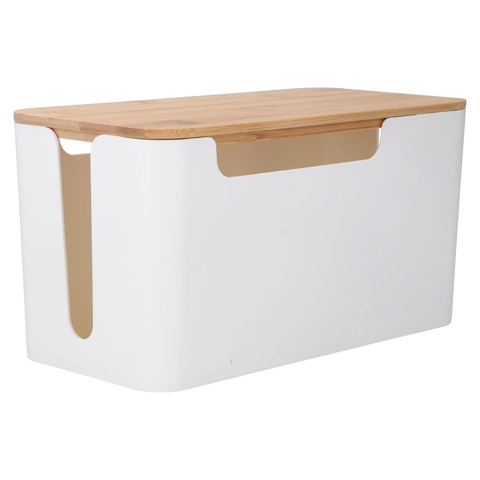 Caja Organizadora de Cables de Madera Cyrank 23.5x12.3cm