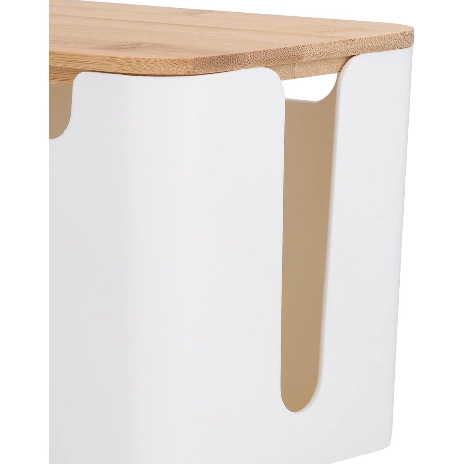 Caja Organizadora de Cables de Madera Cyrank 23.5x12.3cm