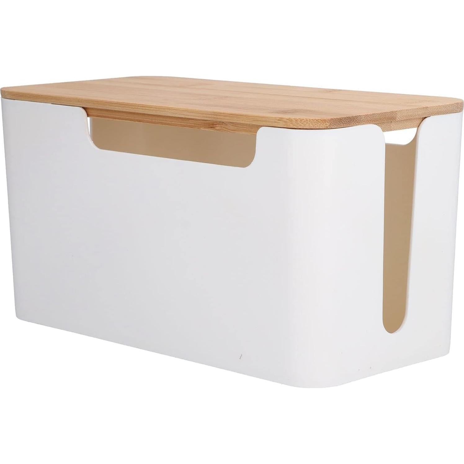 Caja Organizadora de Cables de Madera Cyrank 23.5x12.3cm