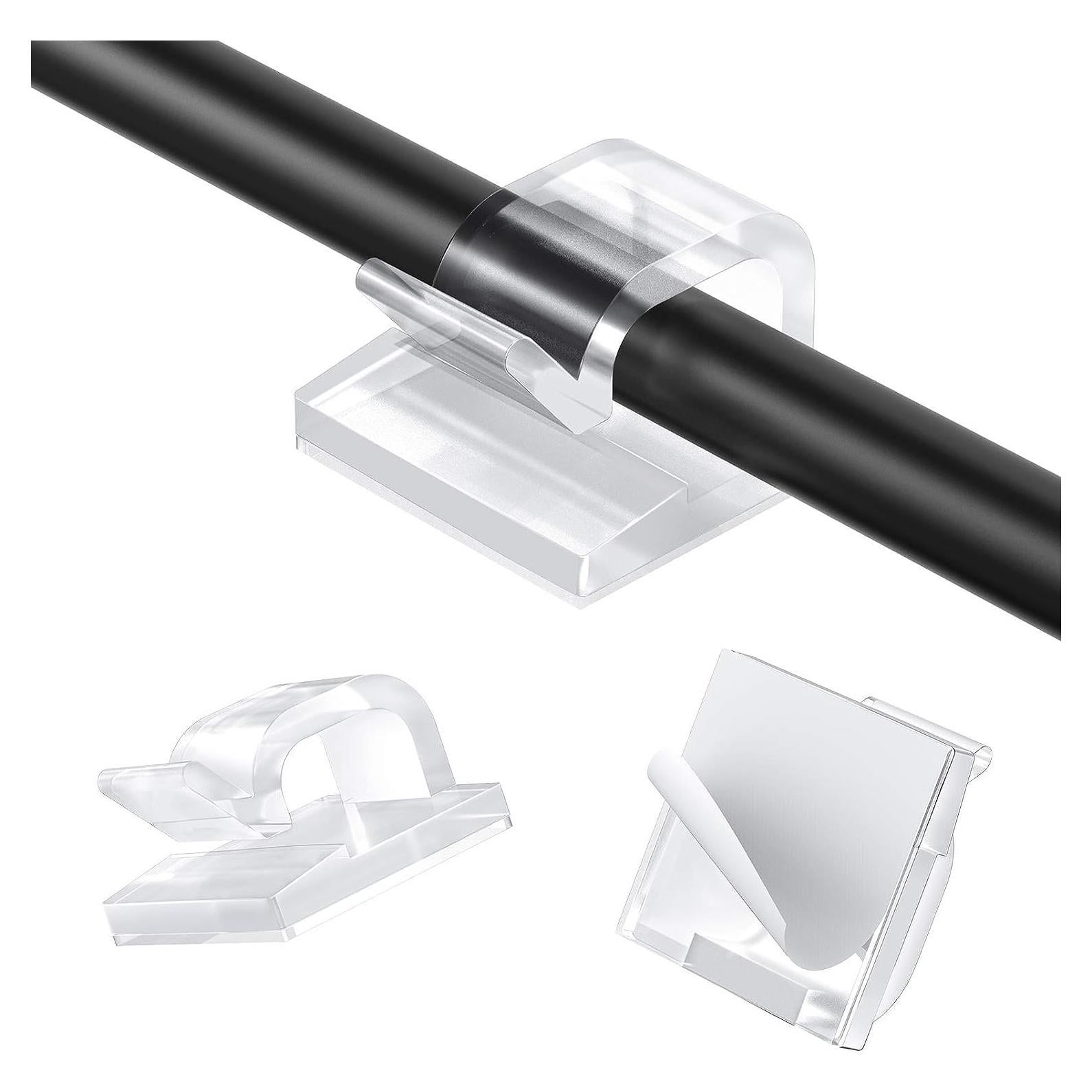 110 Clips de Cable Adhesivos AGPTEK - Organizador Transparente