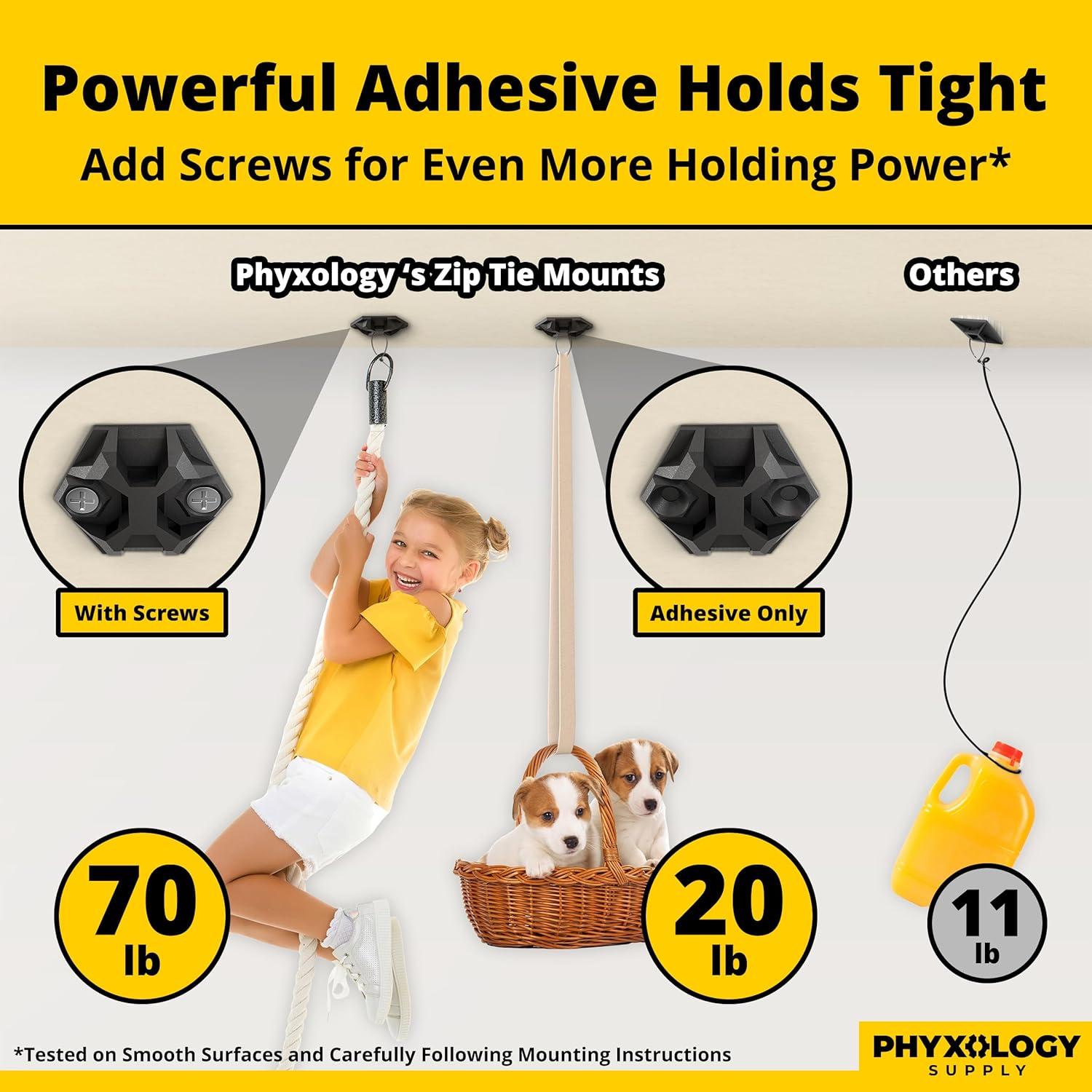 Montajes de Bridas Adhesivas XL Phyxology 100 Piezas 3.81 cm