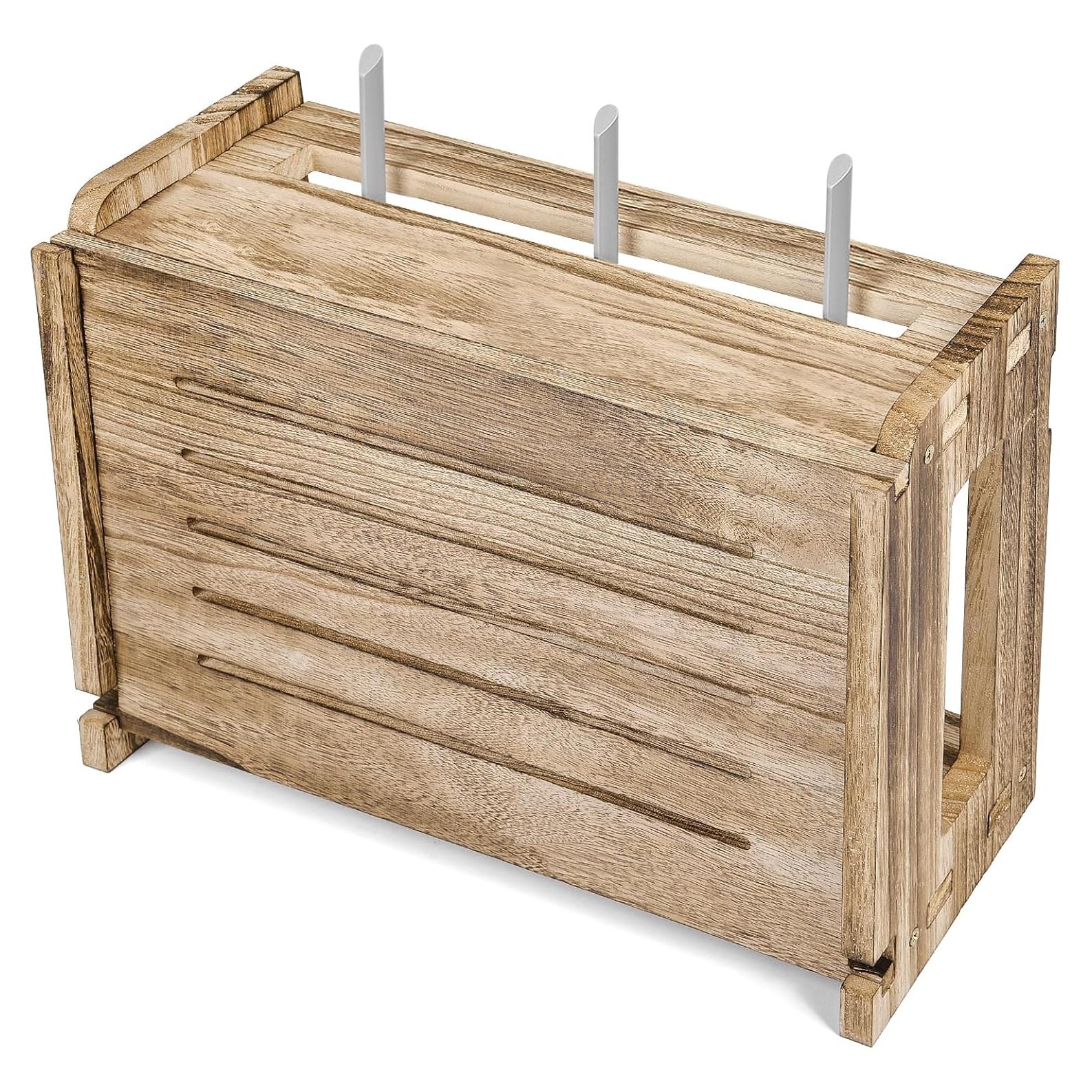 Estante Flotante de Madera BEARUT para Router y Regleta 37.8x24.9x14.2cm