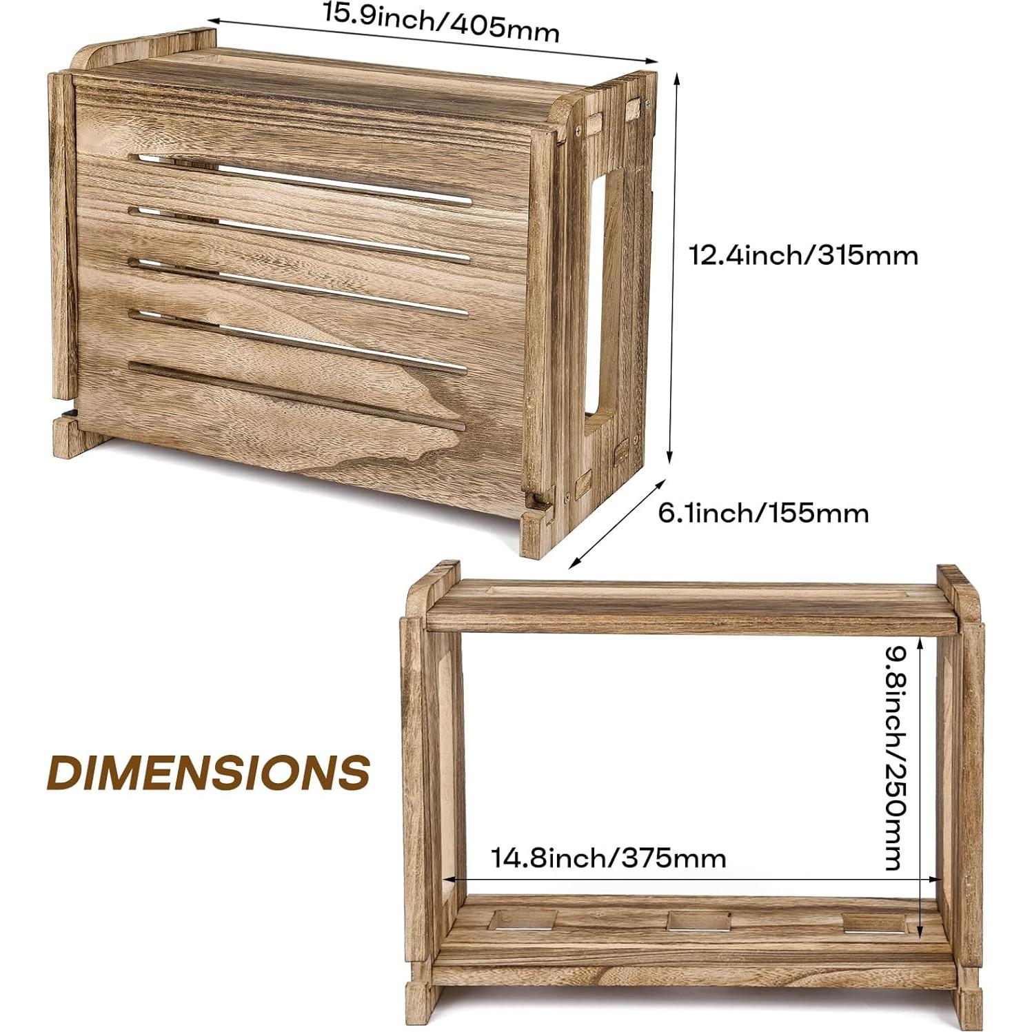 Estante Flotante de Madera BEARUT para Router y Regleta 37.8x24.9x14.2cm