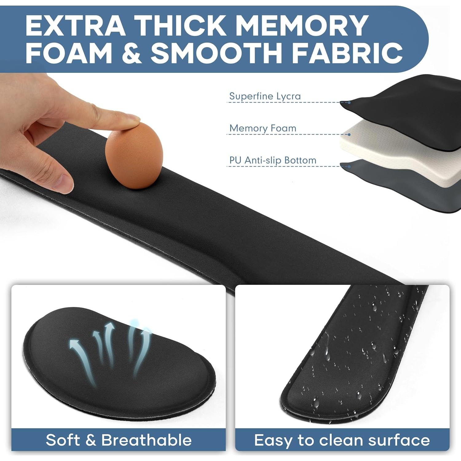 Soporte de Muñeca Ergonómico ABRONDA - Set 4 en 1 Negro