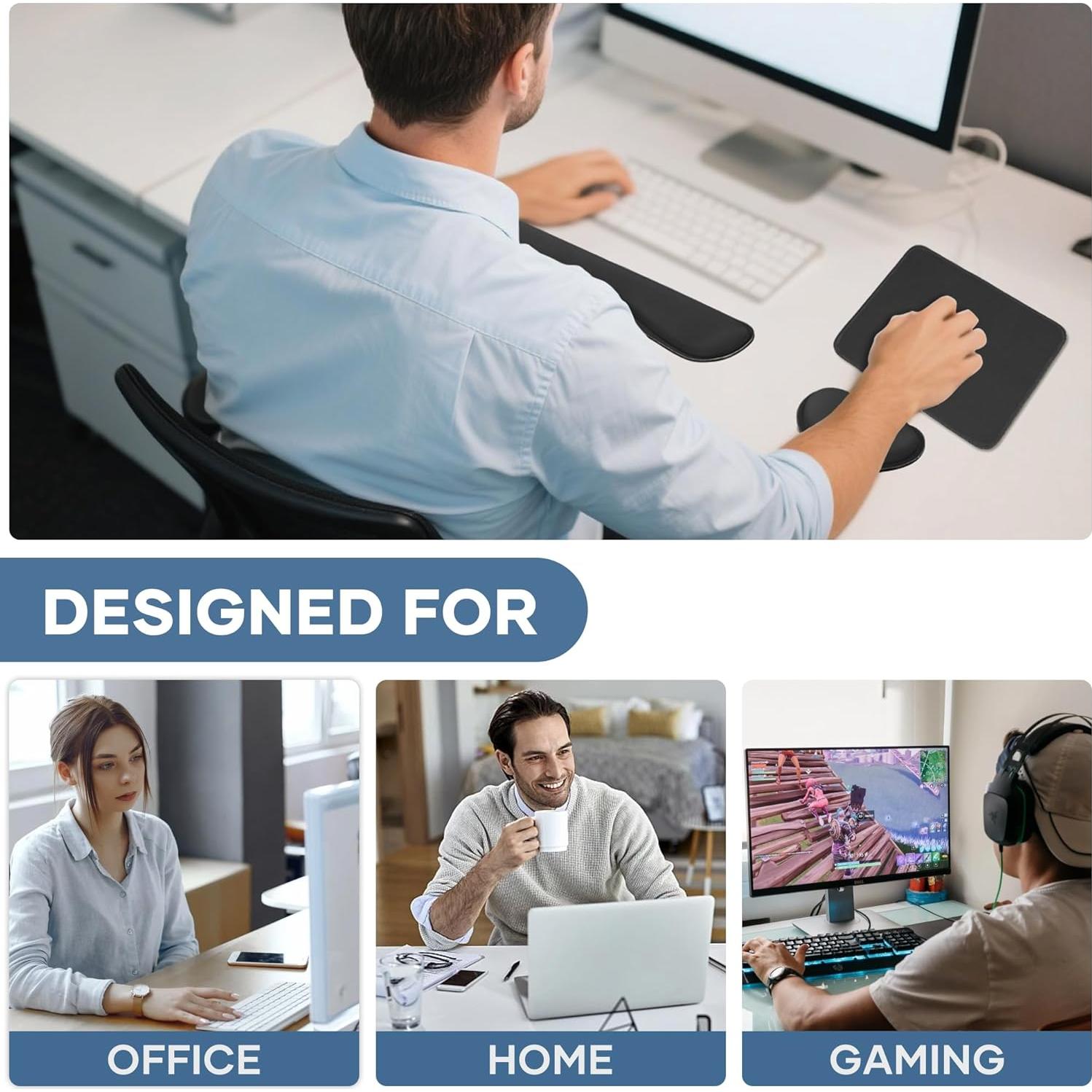 Soporte de Muñeca Ergonómico ABRONDA - Set 4 en 1 Negro