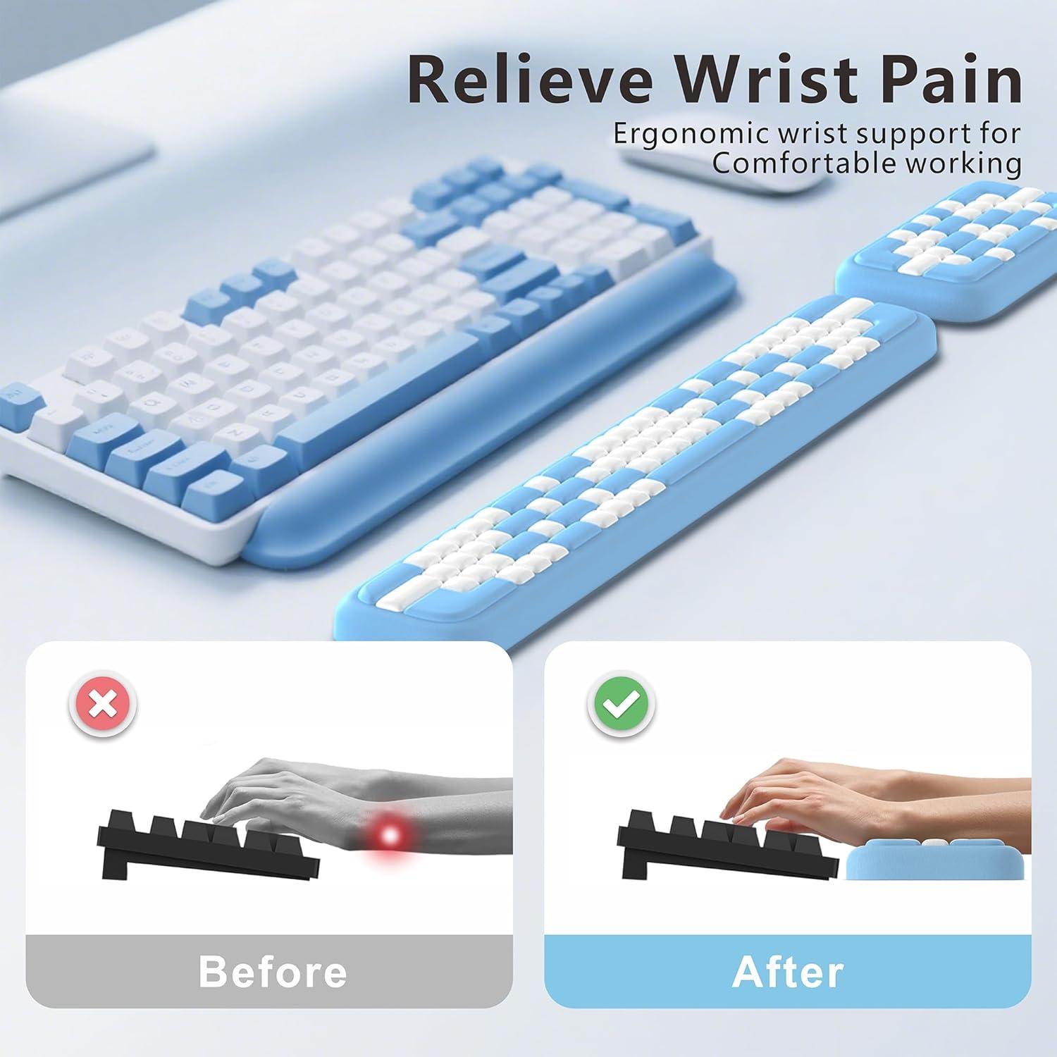 Reposamuñecas ergonómico MEKASS de espuma viscoelástica 45cm