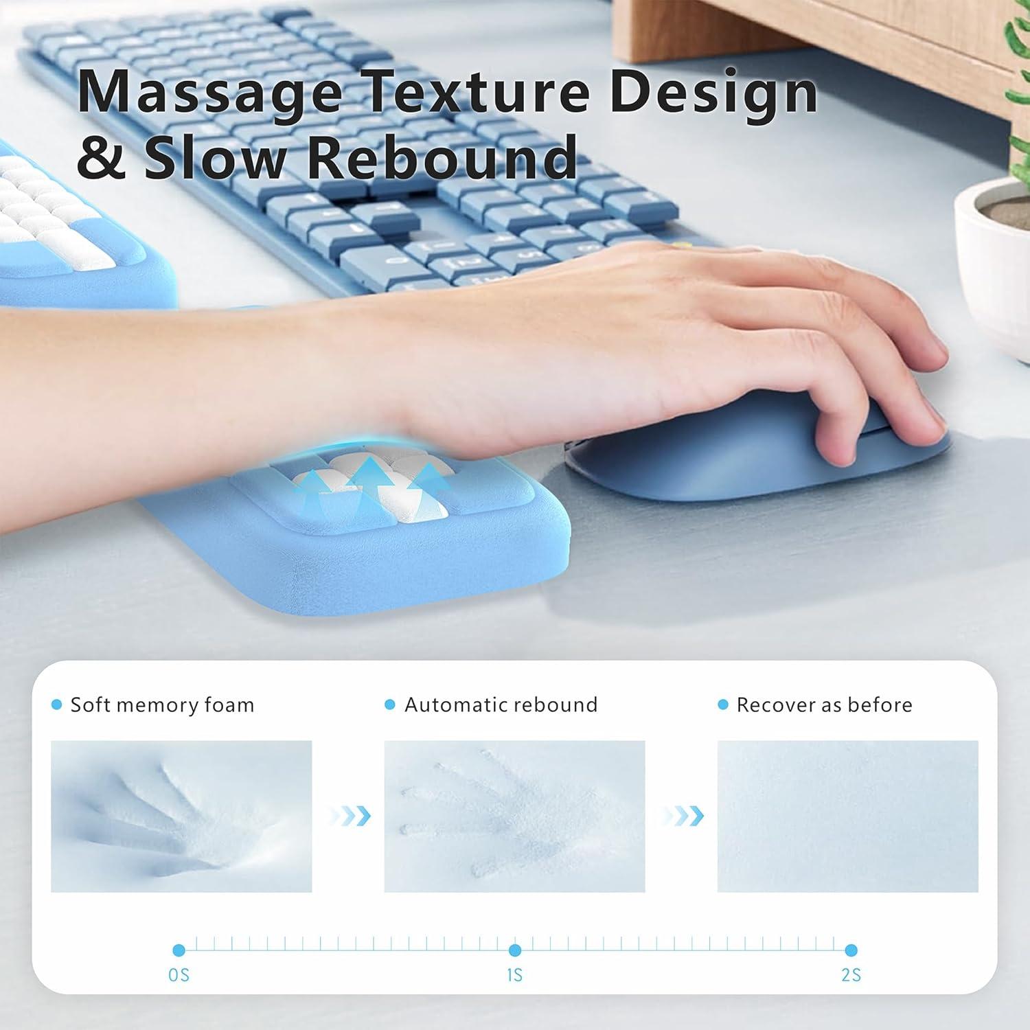 Reposamuñecas ergonómico MEKASS de espuma viscoelástica 45cm