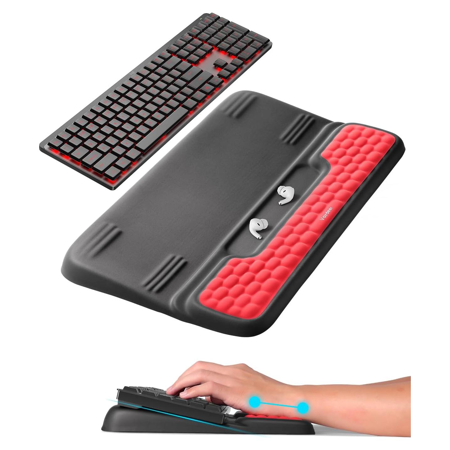 Soporte de Teclado Vaydeer con Reposamuñecas Ergonómico Rojo
