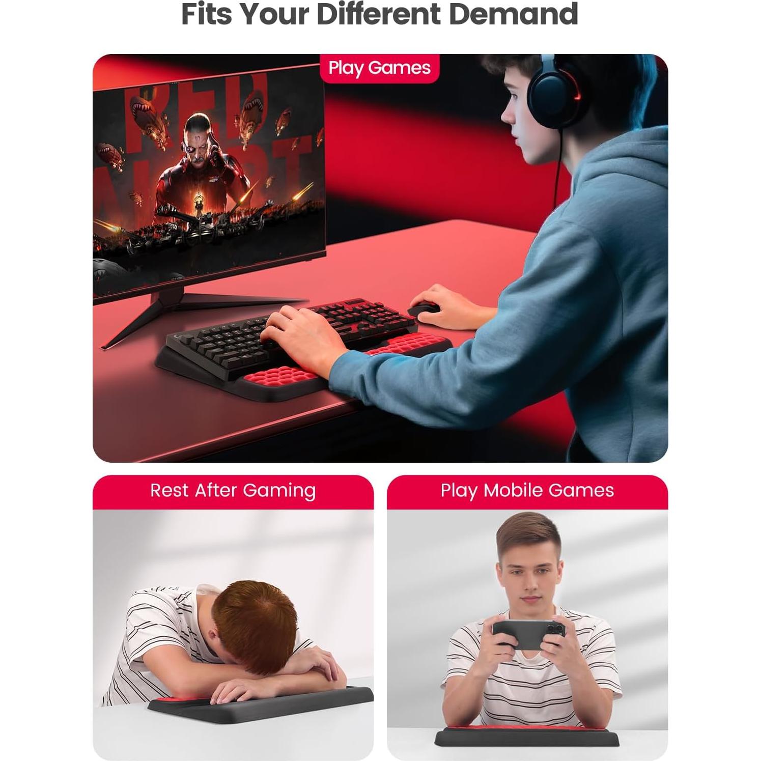 Soporte de Teclado Vaydeer con Reposamuñecas Ergonómico Rojo